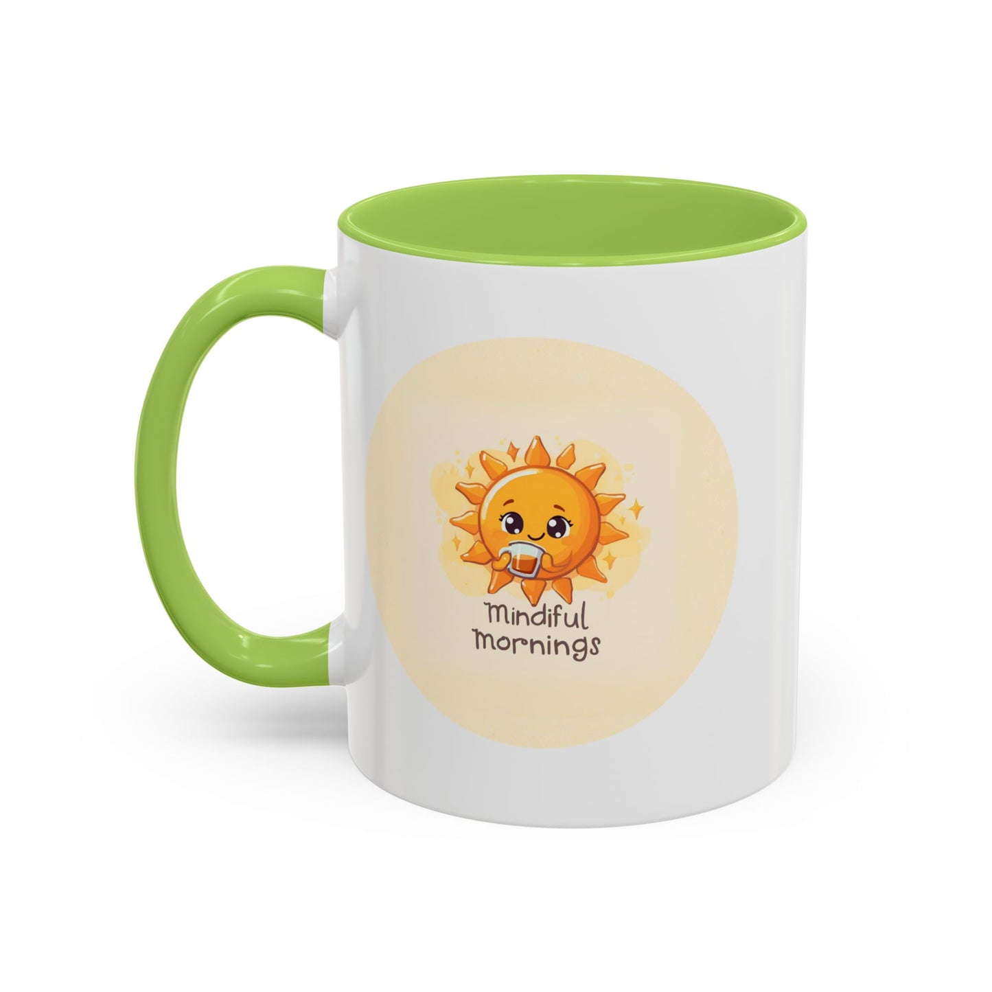 Mindful Mornings Accent Coffee Mug - 11oz & 15oz Motivational Drinkware